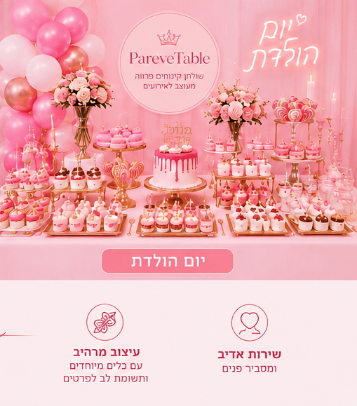 שולחן קינוחים פרווה ליום הולדת